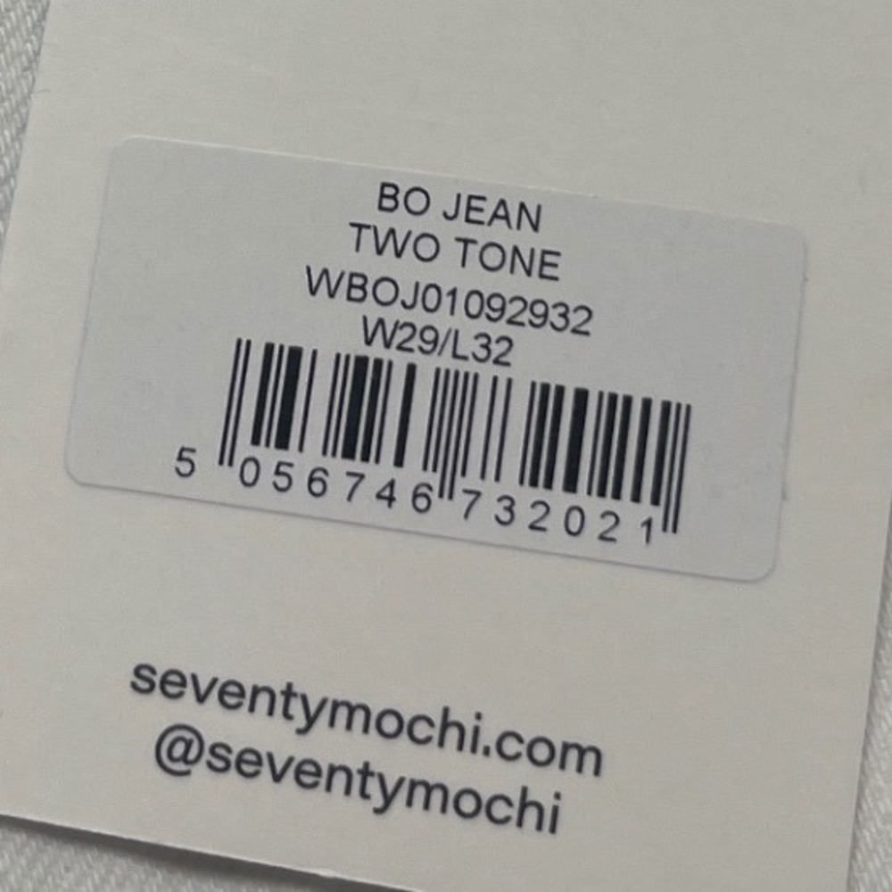 Seventy + Mochi Bo Jean Two Tone W 29 Raw Hem White NWT Wide Leg Stripe Pants - Picture 2 of 3